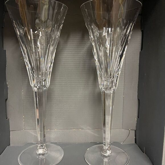Waterford Crystal Millennium Collection A Toast Year 2000 Champagne Flute Set - Picture 8 of 15